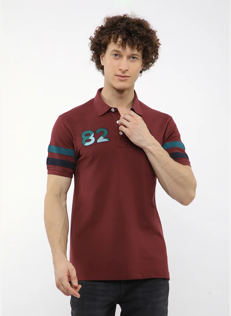 Logo Stripe Sleeve Polo