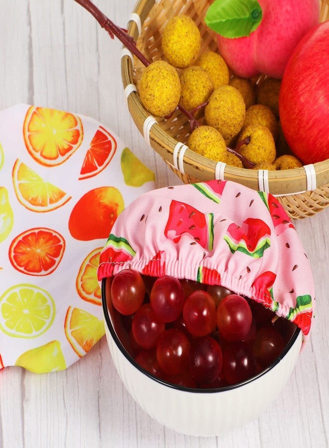 Aedida 20 Pieces Summer Style Bowl Covers Reusable Fabric Stretch Cloth Covers Storage Elastic Dish Container Lids for Bowls Fruit Food Kitchen, Multiple Size - Image 4