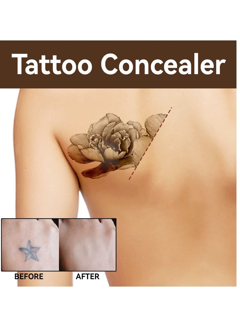 Excefore - 2 Pcs Color Tattoo Cover Up Makeup Waterproof, Professional Long Lasting Tattoo Cover Up Suitable, Waterproof Invisible Concealer Body Leg Bruise Stretch Scar, Dark Spots, Vitiligo - Image 1