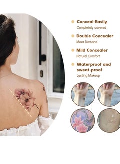Excefore 2 Pcs Color Tattoo Cover Up Makeup Waterproof, Professional Long Lasting Tattoo Cover Up Suitable, Waterproof Invisible Concealer Body Leg Bruise Stretch Scar, Dark Spots, Vitiligo  - Image 3