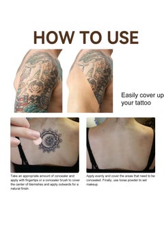 Excefore 2 Pcs Color Tattoo Cover Up Makeup Waterproof, Professional Long Lasting Tattoo Cover Up Suitable, Waterproof Invisible Concealer Body Leg Bruise Stretch Scar, Dark Spots, Vitiligo  - Image 2