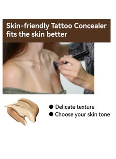 Excefore 2 Pcs Color Tattoo Cover Up Makeup Waterproof, Professional Long Lasting Tattoo Cover Up Suitable, Waterproof Invisible Concealer Body Leg Bruise Stretch Scar, Dark Spots, Vitiligo  - Image 4