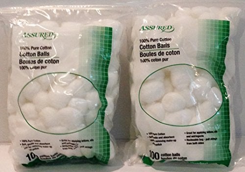 Assured 100 Pure Cotton Balls 100Count Each 2 Pack