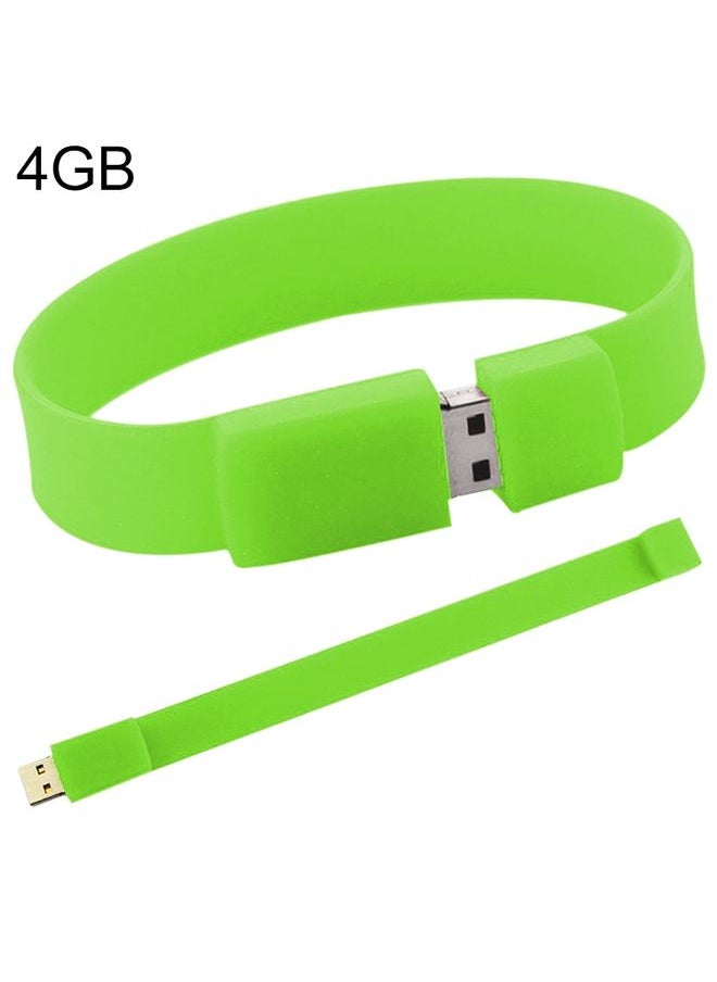 BURAQ 4GB Silicon Bracelets USB 2.0 Flash Disk(Green)  - Image 1