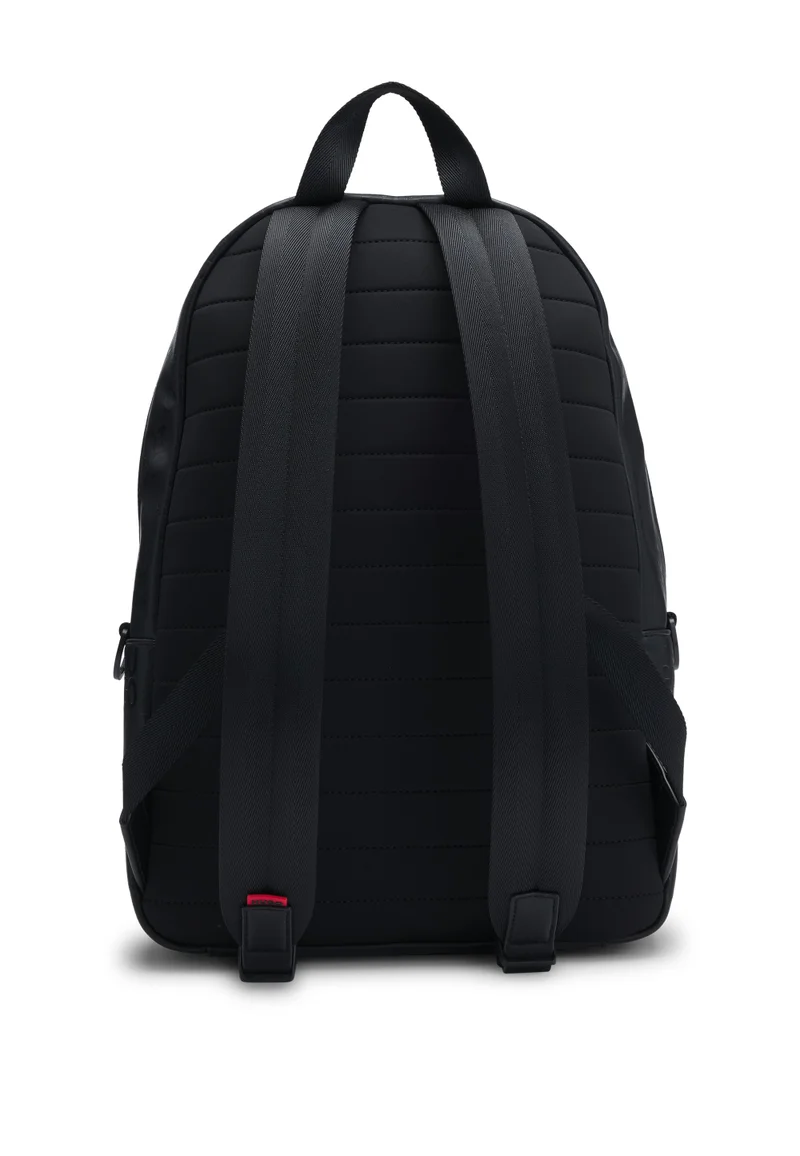 HUGO Faux-leather backpack with stacked-logo pattern