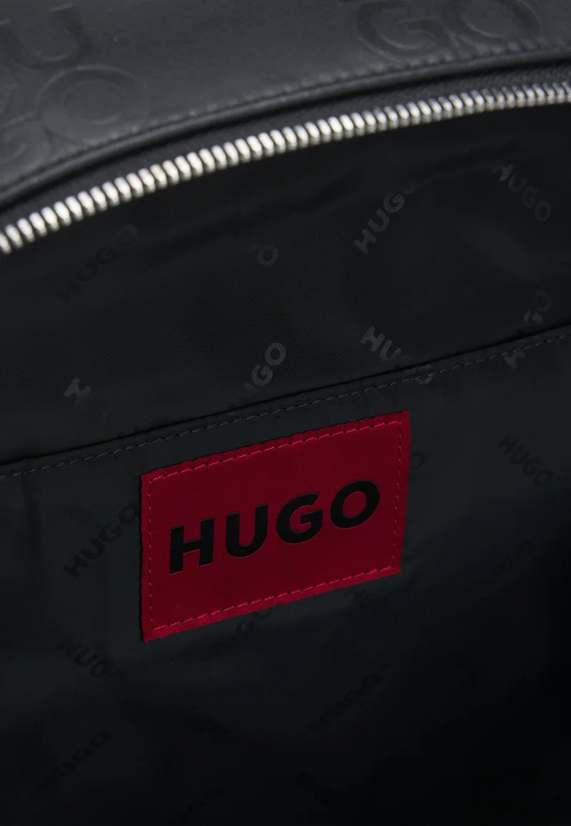 HUGO Faux-leather backpack with stacked-logo pattern
