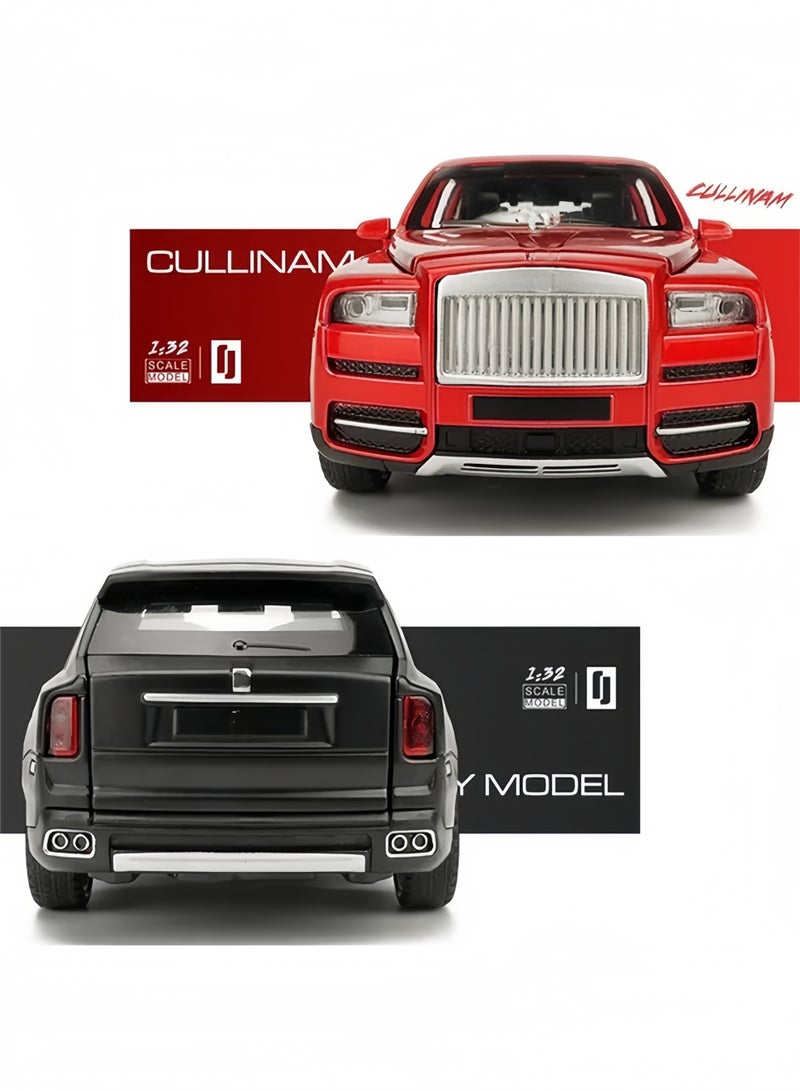 1:32 Scale Alloy SUV Toy Car, 6 Openable Model Doors Diecast Vehicle with Sound Light Pull Back Function, Foldable Rear Seats Collectible Decor Toy Gift for Boys Kids - Image 2