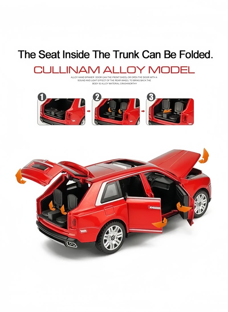 1:32 Scale Alloy SUV Toy Car, 6 Openable Model Doors Diecast Vehicle with Sound Light Pull Back Function, Foldable Rear Seats Collectible Decor Toy Gift for Boys Kids - Image 3
