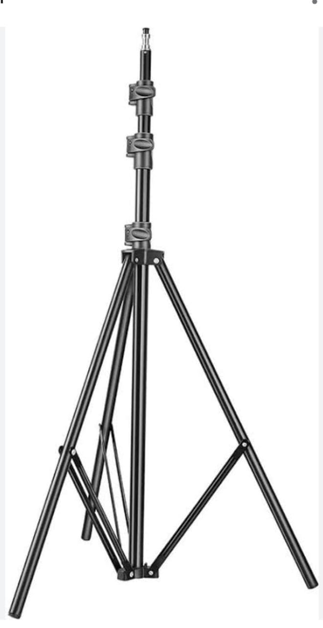 Light Stand (HD) for Ring & Studio Lights 7 ft for Photography, Reflector, Flash Units, Diffuser, Portrait, softbox, etc. Ideal for Outdoor Indoor Shoots. Metal. 1/4 inch Thread. Black (Heavy Duty) - Image 1
