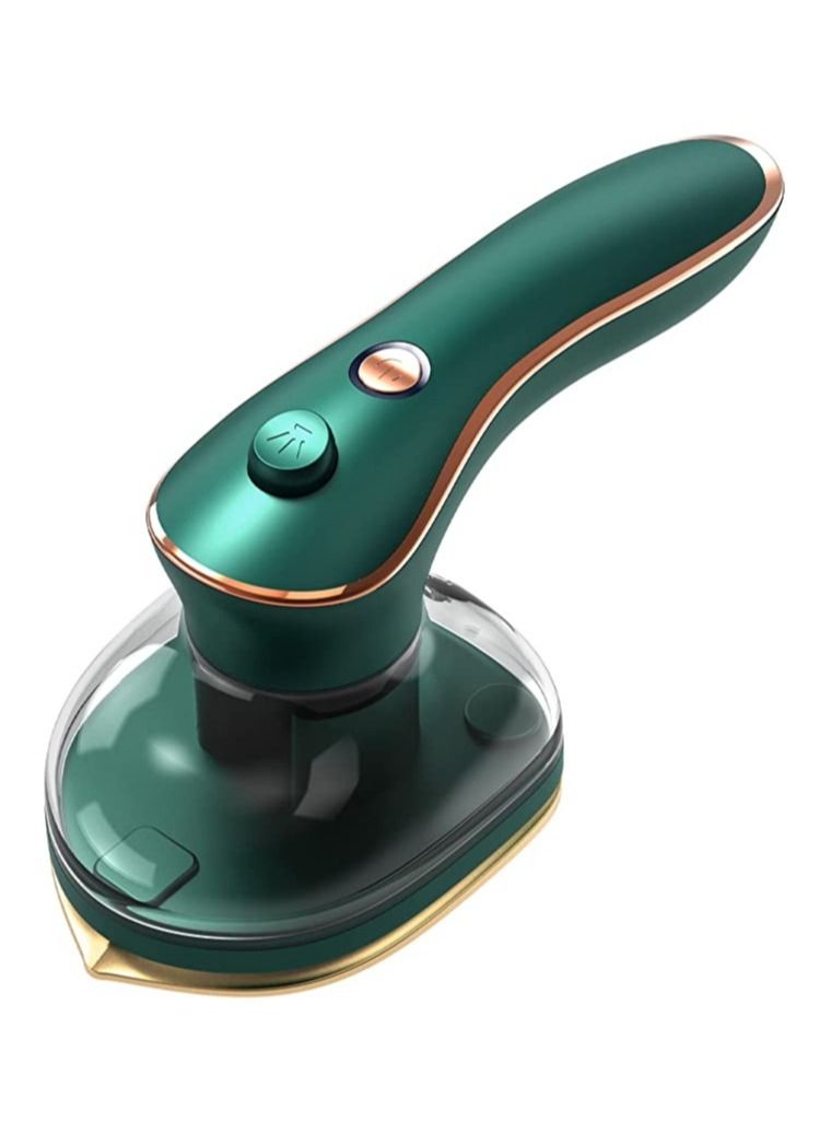 Beauenty Mini Iron for Clothes, Portable Travel Iron Support Dry Wet Ironing, Steam Iron Handheld Ironing Machine (Dark Green) - Image 1
