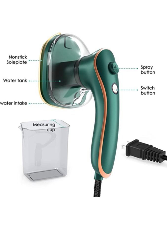 Beauenty Mini Iron for Clothes, Portable Travel Iron Support Dry Wet Ironing, Steam Iron Handheld Ironing Machine (Dark Green) - Image 3