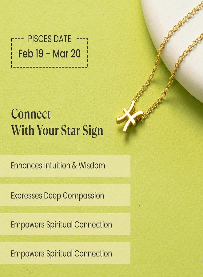 Astrotalk Pisces Zodiac Brass Pendant with Chain | Enhances Intuition, Deepens Compassion & Promotes Emotional Healing | Pendant for Woman | Zodiac Jewellery for Strength & Success - Image 3
