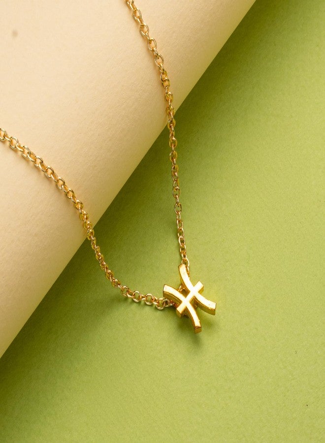 Astrotalk Pisces Zodiac Brass Pendant with Chain | Enhances Intuition, Deepens Compassion & Promotes Emotional Healing | Pendant for Woman | Zodiac Jewellery for Strength & Success - Image 2