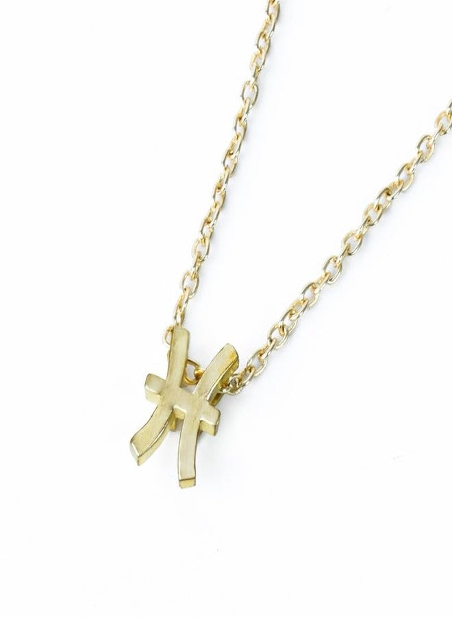 Astrotalk Pisces Zodiac Brass Pendant with Chain | Enhances Intuition, Deepens Compassion & Promotes Emotional Healing | Pendant for Woman | Zodiac Jewellery for Strength & Success - Image 1