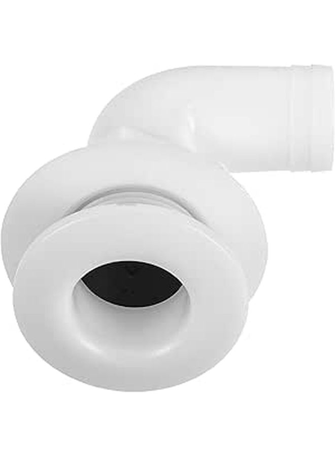 SUPVOX 90 Degree Boat Scupper Drain Plastic Fitting White Marine Water Outlet For Yacht Bilge Sewage Outfall Accessory Compatible Boat Plumbing System - Image 1