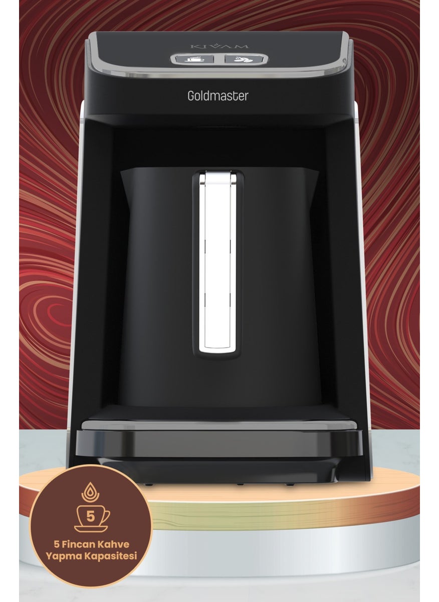Goldmaster - Kıvam White Silver Large Chamber Smart Placement Patented Turkish Coffee Machine - Image 1