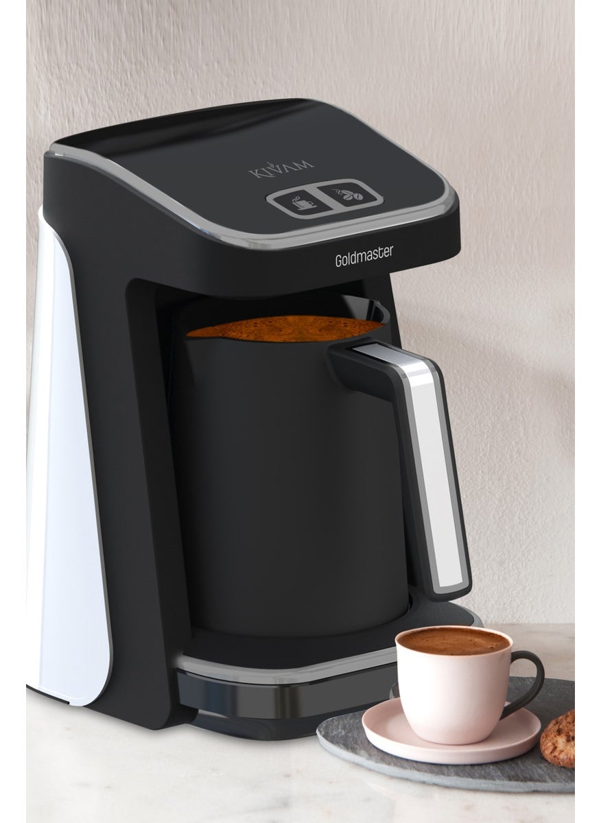 Goldmaster - Kıvam White Silver Large Chamber Smart Placement Patented Turkish Coffee Machine - Image 1