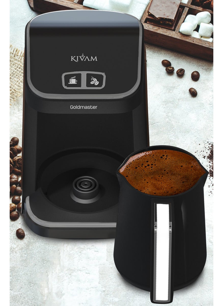 Goldmaster - Kıvam White Silver Large Chamber Smart Placement Patented Turkish Coffee Machine - Image 1