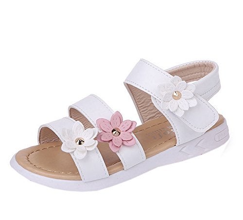 Vokamara Big Girls Fashion Strap Sandals Summer Shoes X-White 31 - Image 1
