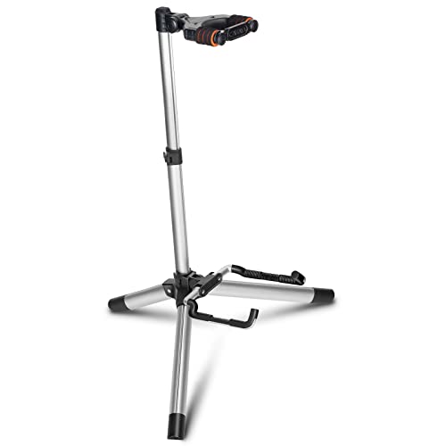 CAHAYA Floor Guitar Stand for Acoustic Electric Guitars Bass Adjustable Height Folding Lightweight Travel Instrument Holder