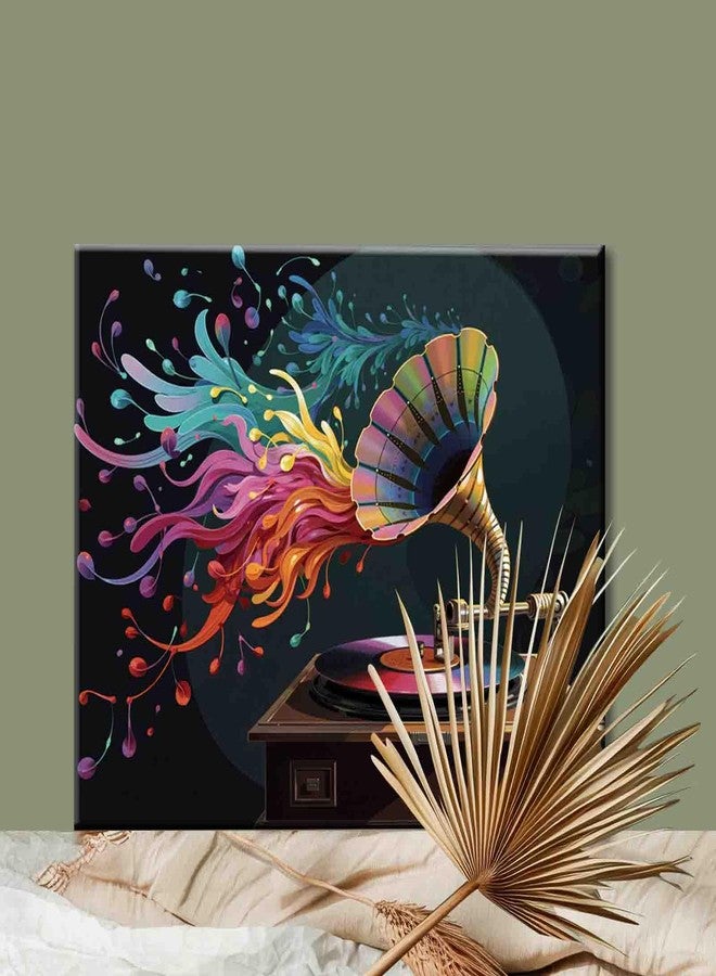 Aihonmin DIY Paint by Numbers,Horn Music Disk,Colorful Canvas Oil Painting Kit for Kids & Adults,16X20 inches Drawing Paintwork Acrylic Pigment,for Home Living Room Decorative Painting Frameless - Image 2