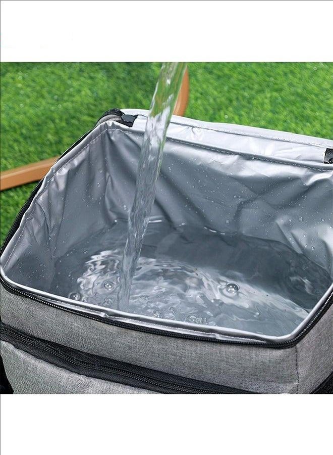BLOOMING TIME Waterproof lunch bag, outdoor insulation cooler bag, picnic large-capacity takeaway box, easy to fold and easy to carry, blue - Image 3