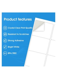 Y&D 3-1/3x4 Shipping Address Labels ,for Inkjet or Laser Printer, 6 Up Sticker Paper, Matte White Paper Sheets, Strong Adhesive, Dries Quickly, Holds Ink Well, 600 Lables  - Image 2