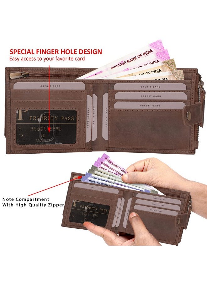 Rigohill RIGOHILL Doger Dark Brown Mens Leather Wallet | Leather Wallet for Men | RFID Mens Wallet  - Image 3