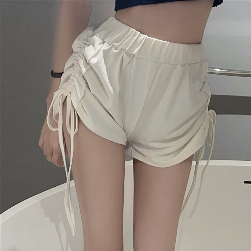 Summer High Waist Sports Pants Drawstring Casual Pants Sexy Hot Girl Shorts Design Sense A- Line Pants Wide Leg Pants Women's Clothing - Image 1