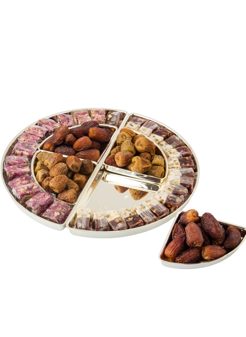 دانيا - صحن تقديم مقسم 6 قطع معدن متعدد الالوان - Image 1