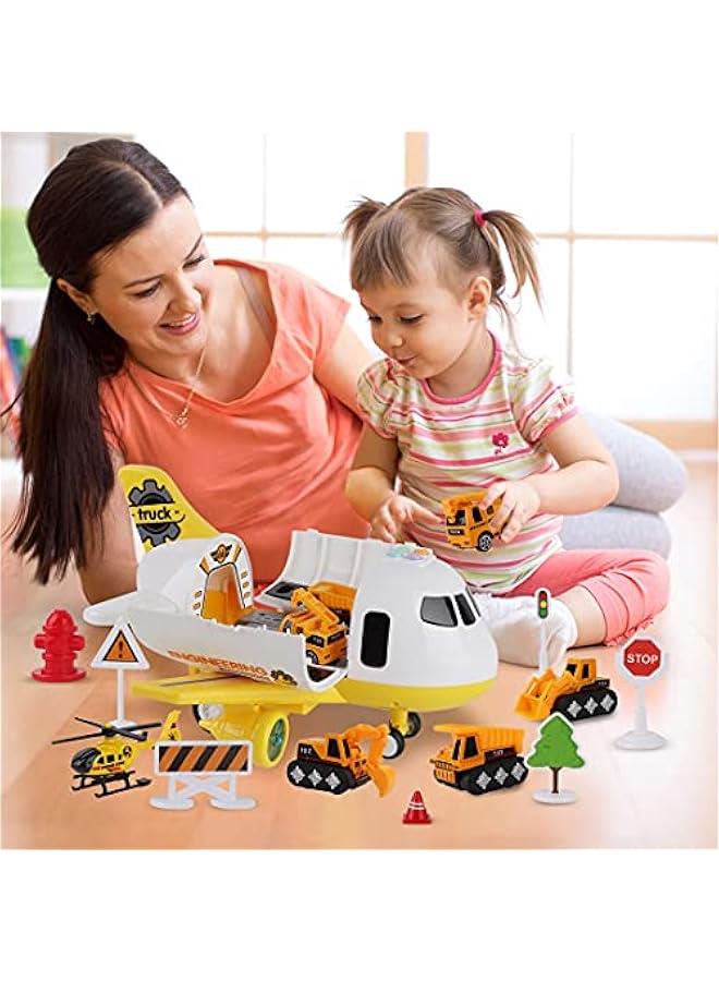 Loquat Construction Airplane Toys,Car Toys Set with Light and Sound，Great Birthday Gifts for 3 4 5 6 Years Old Boys (Medium) - Image 5