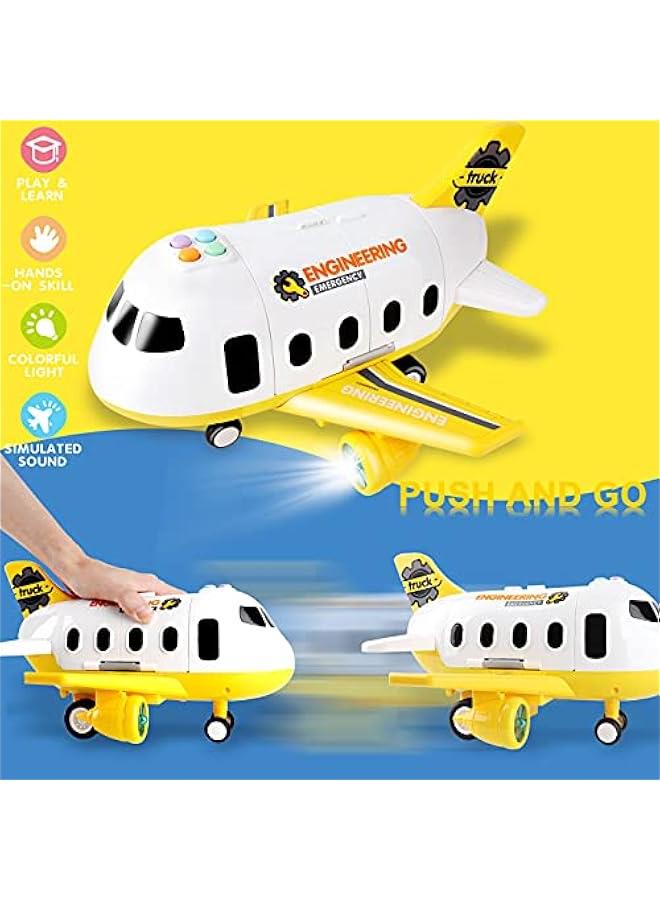 Loquat Construction Airplane Toys,Car Toys Set with Light and Sound，Great Birthday Gifts for 3 4 5 6 Years Old Boys (Medium) - Image 3