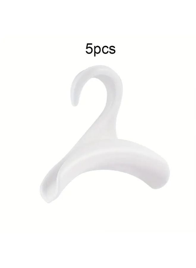 5pcs White Wall Mounted Bag Hooks Rust Resistant Arch Design Coat Rack for Home Storage - Image 1