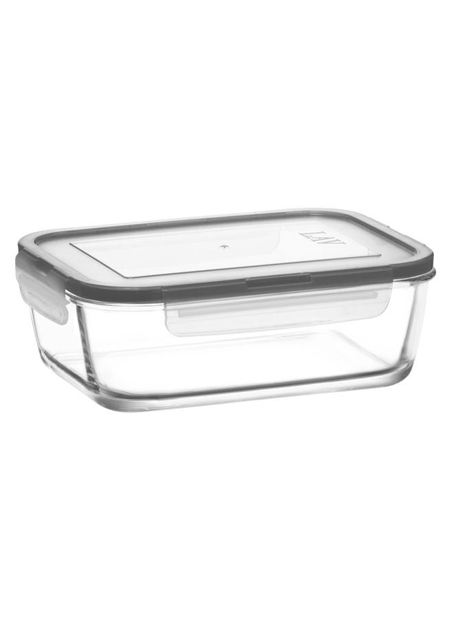 لاف حاوية طعام زجاجية مستطيلة بغطاء باللون الرمادي/شفاف سعة 1200 مل - Image 2
