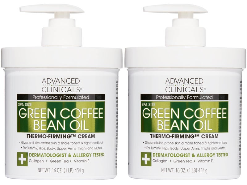 Advanced Clinicals Green Coffee Bean Thermo - Firming Body Lotion | Caffeine Infused Collagen Cream Moisturizer & Body Cream For Women, Stomach, Legs, & To Improve Look Of Textured Crepey Skin, 2pack - Image 1