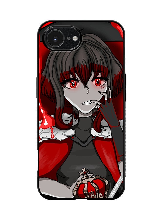 VR CREATIVE Protective Case Cover For Apple iPhone 16e Portrait Of Anime Character Girl Design Multicolour