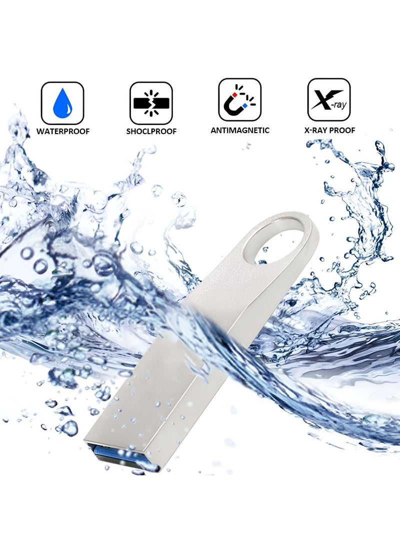 CHAPPELINE Flash Drive For Storage And Transfer With 64GB Capacity 64GB Flash Drive Metal USB 3.1/3.0, Waterproof, Shockproof - Silver - Image 4