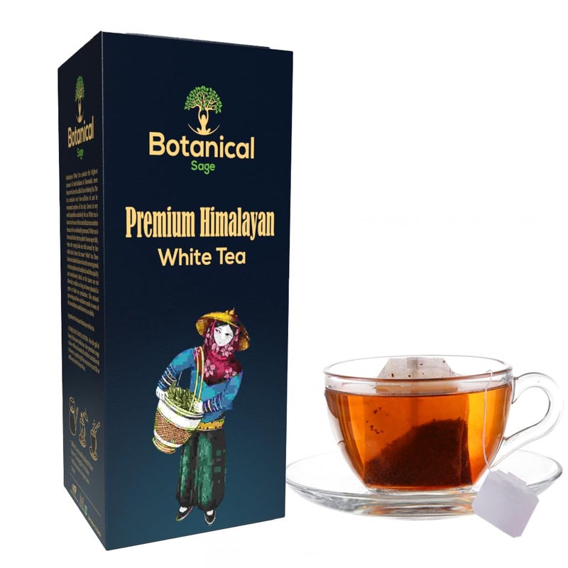 Botanical sage- Himalayan White Tea 30 Pyramid Tea Bags | Selected Himalayan White Tea leaves | Selected | Luxury - Image 1