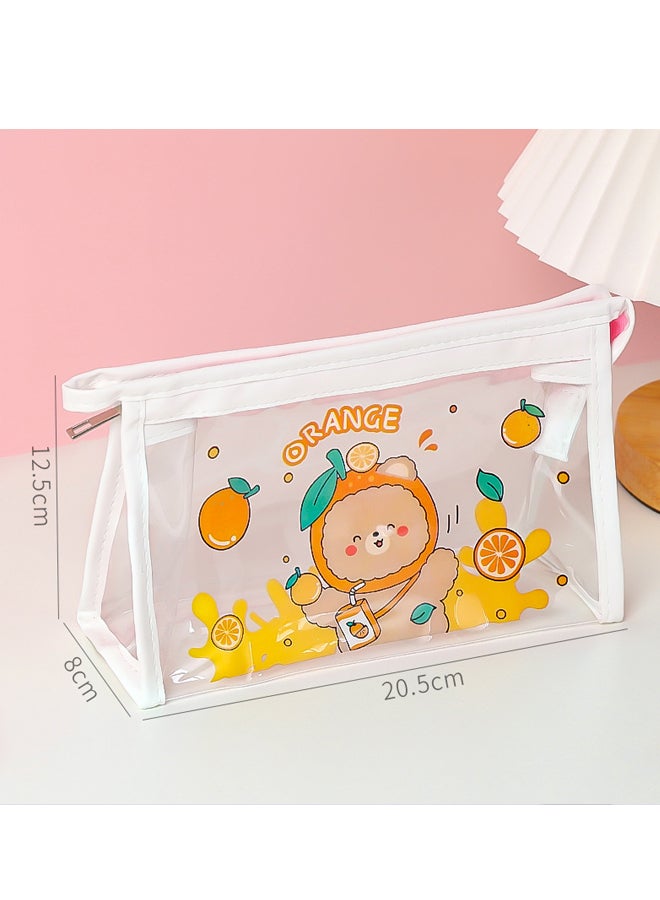 Cartoon Transparent Pen Bag Girls Large Capacity Storage Bag Makeup Bag - Image 1