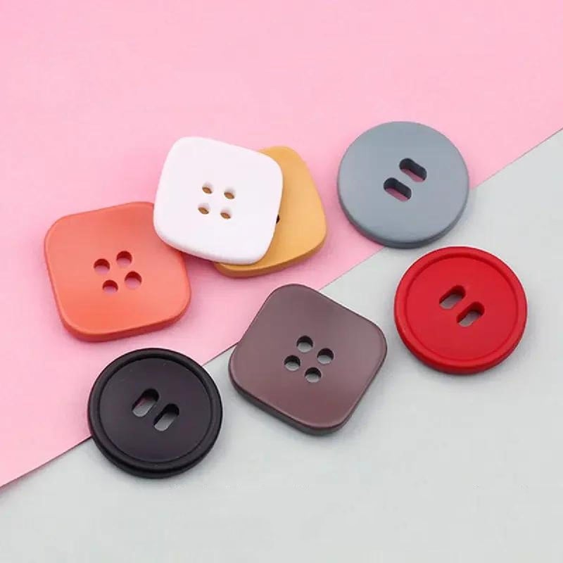 Buttons,Metal Buttons, Buttons 10pcs/lot Resin Button Square Round Colorful Children for 18/21/25/28/30mm Sewing Clothing DIY Craft(Round Brown,21mm) - Image 4