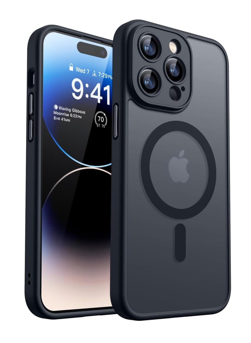 ثسؤشسث غطاء مغناطيسي لهاتف آيفون 14 برو (6.1 بوصة) متوافق مع MagSafe [حماية كاملة للكاميرا]، غطاء حماية شفاف غير لامع ونحيف مقاوم للصدمات، أسود - Image 1