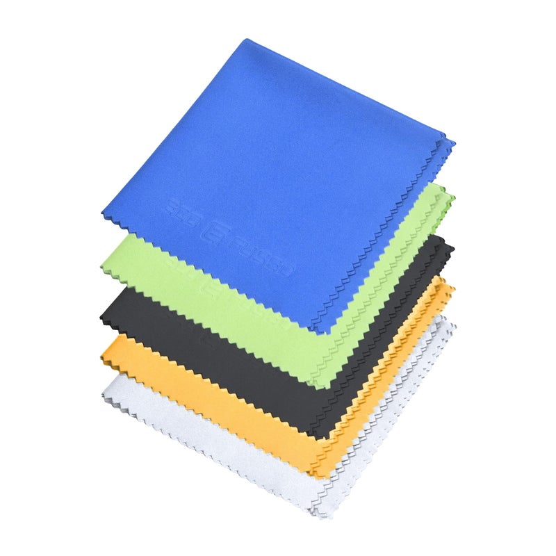ECO-FUSED Eco-Fused Microfiber Cleaning Cloth - 8 x 8 Inch Microfiber Cloth - Pack of 5 Lens Cleaning Cloth Wipes - Cleaning Cloth for Glasses, Eyeglasses, Camera Lens & Phones  - Image 1