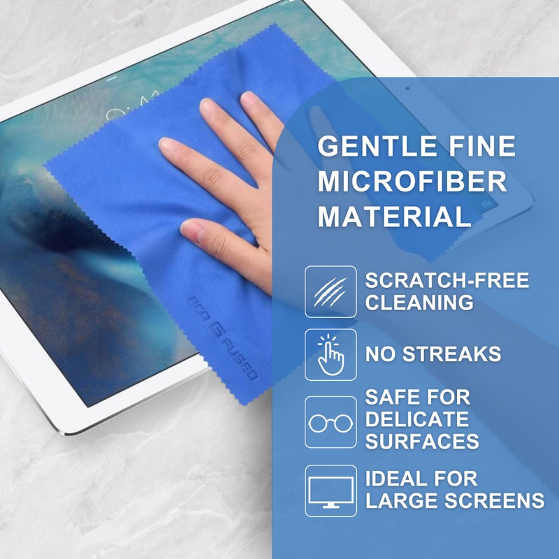 ECO-FUSED Eco-Fused Microfiber Cleaning Cloth - 8 x 8 Inch Microfiber Cloth - Pack of 5 Lens Cleaning Cloth Wipes - Cleaning Cloth for Glasses, Eyeglasses, Camera Lens & Phones  - Image 3