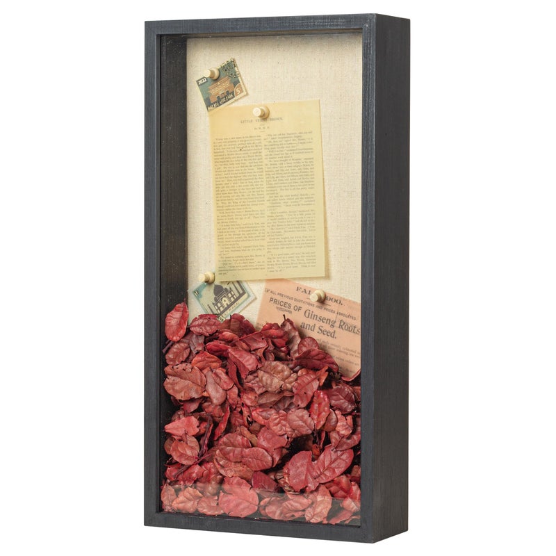 Increased Fire Shadow Box Frame 8x16 Shadow Box Display Case with Linen Back of Awards Memorabilia Flower, Pictures, Keepsakesã€Bouquetã€Medals and More Photos Memory Box Black - Image 1