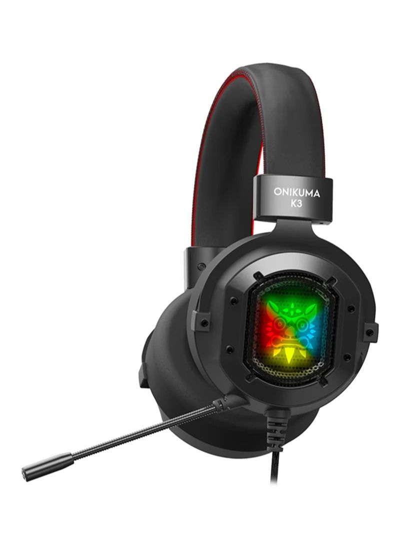 onikuma Gaming Headset LED Over-Ear Wired With Mic for PlayStation 4/Xbox/PC - Image 4