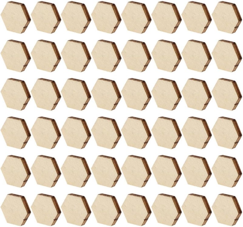 Healifty 400pcs Wooden Hexagon Tiles 12.5mm Unfinished Woodcraft Ornaments for DIY Painting and Home Decoration, Hexagon Craft Supplies for Artists and Photography Backgrounds - Image 1
