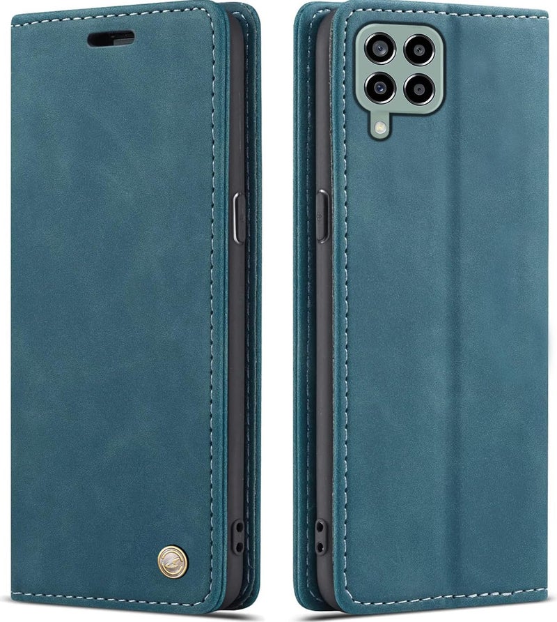 ClickCase for Samsung Galaxy M53 5G Sheepskin Series Faux Soft Leather Wallet Flip Case Kick Stand with Magnetic Closure Lightweight Slim Flip Cover for Samsung Galaxy M53 5G (Greenish Blue) - Image 1
