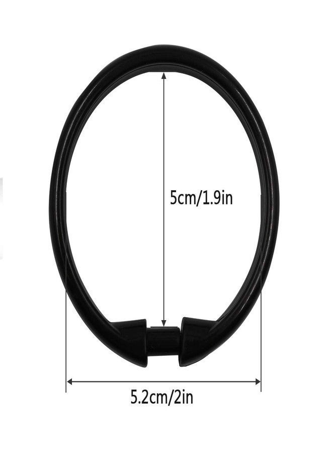 Qulable Black Shower Curtain Hooks Rings, 12 Pcs Circular Plastic Shower Curtain Rings for Bathroom, Plastic Shower Curtain Hooks for Shower Curtain Rod, Black Shower Hooks Rings for Shower Curtain - Image 5