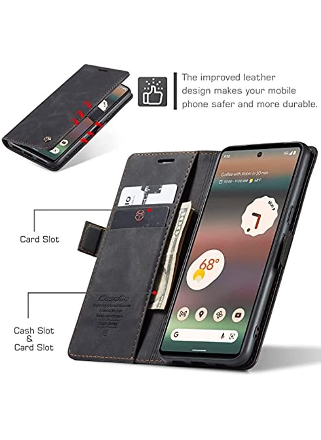 HuHa - [1+2] Wallet Case for Google Pixel 7 Pro 5G, with 2 Tempered Glass Screen Protector, Flip Leather Wallet Cover with Card Slots Invisible Kickstand for Google Pixel 7 Pro (Google Pixel 7 Pro, Black) - Image 1