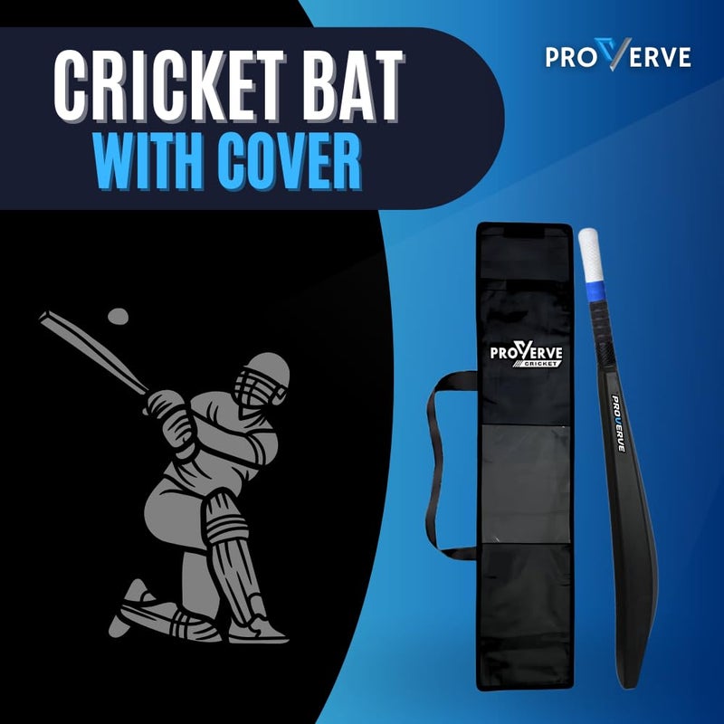 PROVERVE Cricket Turf Bat | Full Size Cricket Bat with Cover | Premium Bat with Cover and Performance Grip, Heavy Duty Bats for Tournament Matches (Pack of 1) (Heavy Duty Plastic Bat) - Image 2